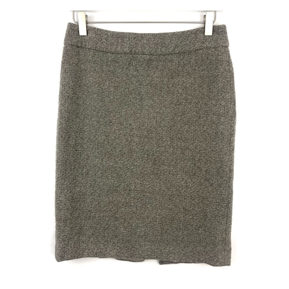 Armani Collezioni Italy Marled Wool Pencil Skirt Taupe Gray Brown Skirt